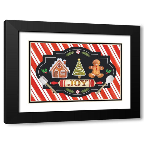 Joy Black Modern Wood Framed Art Print with Double Matting by ND Art