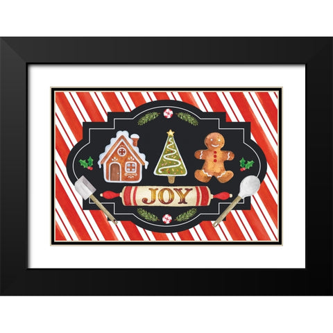 Joy Black Modern Wood Framed Art Print with Double Matting by ND Art