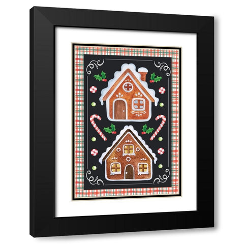 Gingerbread Black Modern Wood Framed Art Print with Double Matting by ND Art