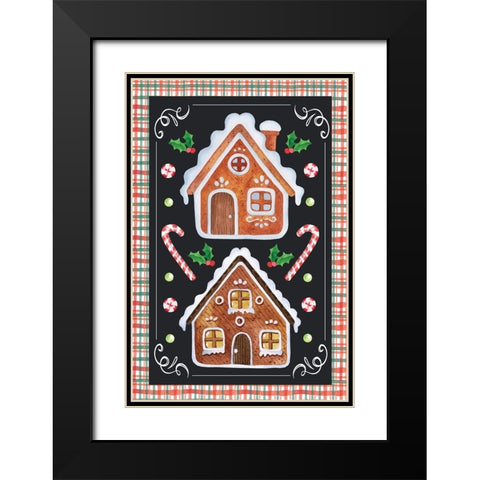 Gingerbread Black Modern Wood Framed Art Print with Double Matting by ND Art