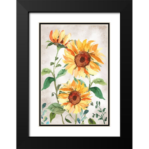Sunflowers Black Modern Wood Framed Art Print with Double Matting by ND Art