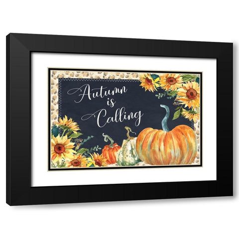 Autumn is Calling Black Modern Wood Framed Art Print with Double Matting by ND Art