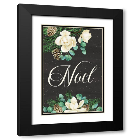 Noel Black Modern Wood Framed Art Print with Double Matting by ND Art