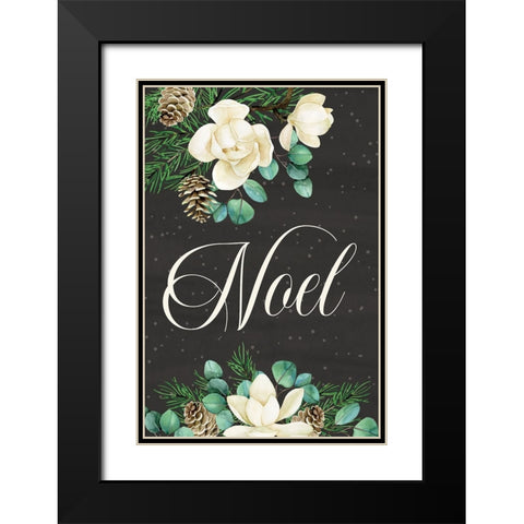 Noel Black Modern Wood Framed Art Print with Double Matting by ND Art