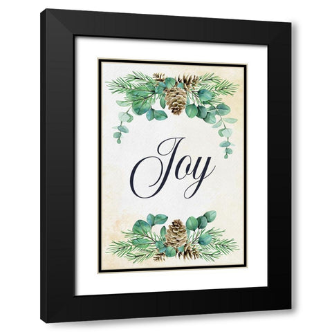 Joy Black Modern Wood Framed Art Print with Double Matting by ND Art