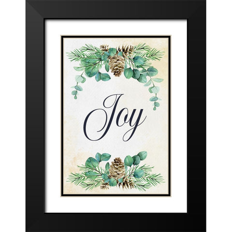 Joy Black Modern Wood Framed Art Print with Double Matting by ND Art