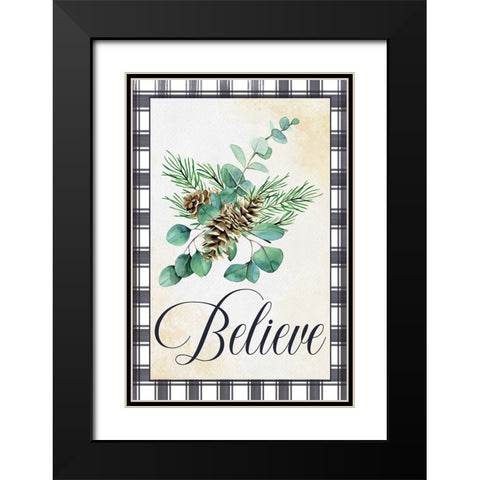 Believe Black Modern Wood Framed Art Print with Double Matting by ND Art