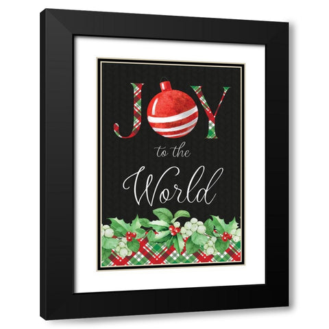 Joy to the World Black Modern Wood Framed Art Print with Double Matting by ND Art