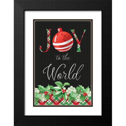 Joy to the World Black Modern Wood Framed Art Print with Double Matting by ND Art