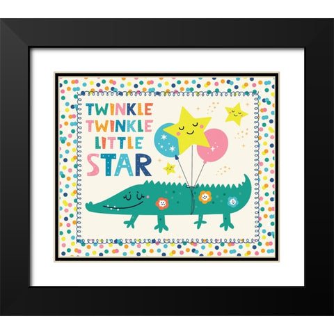 Twinkle Twinkle Black Modern Wood Framed Art Print with Double Matting by ND Art