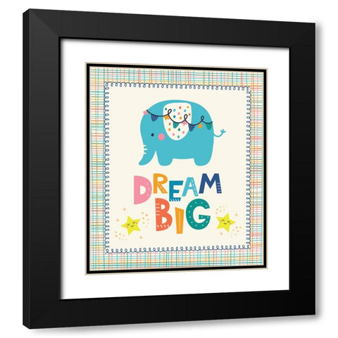 Dream Big Black Modern Wood Framed Art Print with Double Matting by ND Art