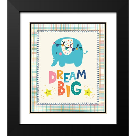 Dream Big Black Modern Wood Framed Art Print with Double Matting by ND Art