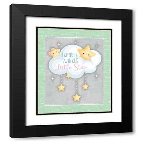 Twinkle Twinkle Black Modern Wood Framed Art Print with Double Matting by ND Art