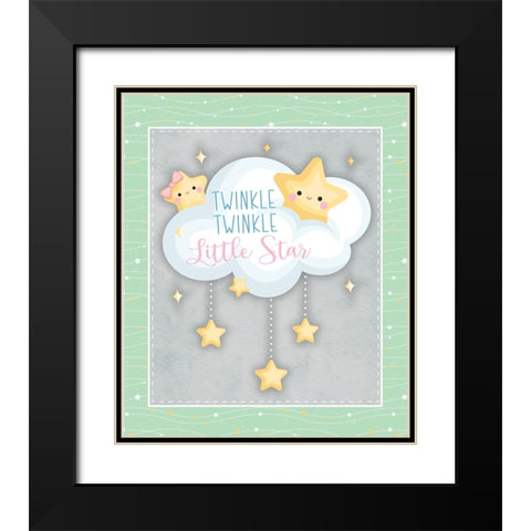 Twinkle Twinkle Black Modern Wood Framed Art Print with Double Matting by ND Art
