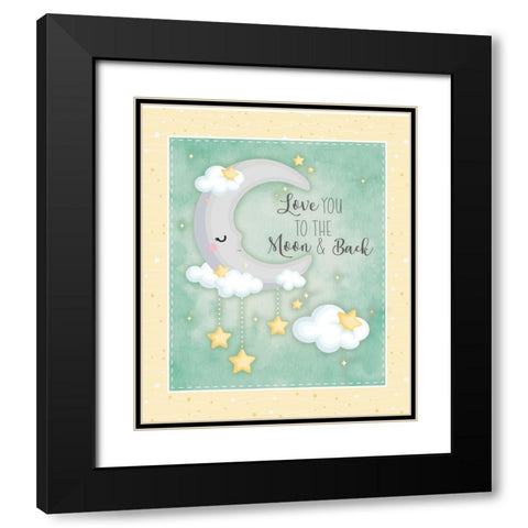 To the Moon and Back Black Modern Wood Framed Art Print with Double Matting by ND Art