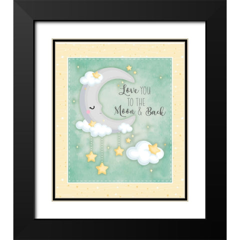 To the Moon and Back Black Modern Wood Framed Art Print with Double Matting by ND Art