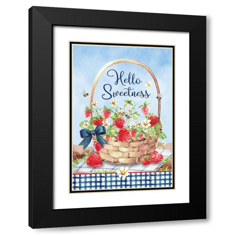 Hello Sweetness Black Modern Wood Framed Art Print with Double Matting by ND Art