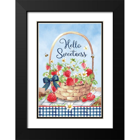 Hello Sweetness Black Modern Wood Framed Art Print with Double Matting by ND Art