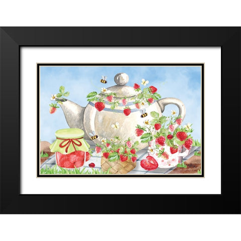 Strawberry Jam Black Modern Wood Framed Art Print with Double Matting by ND Art