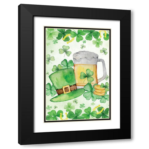 St. Patricks Ale Black Modern Wood Framed Art Print with Double Matting by ND Art