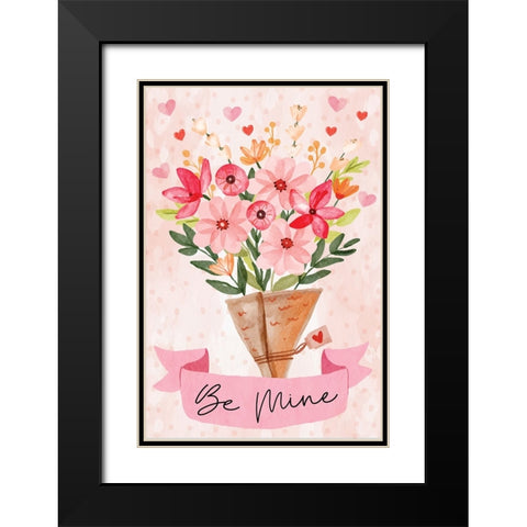 Be Mine Black Modern Wood Framed Art Print with Double Matting by ND Art