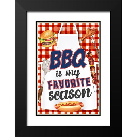 BBQ is My Favorite Season Black Modern Wood Framed Art Print with Double Matting by ND Art