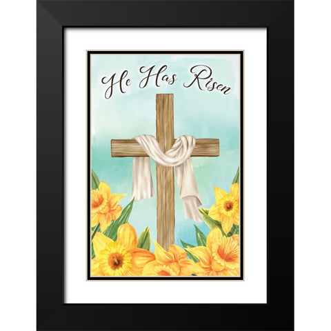 He Has Risen Black Modern Wood Framed Art Print with Double Matting by ND Art