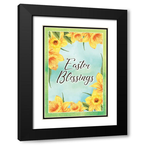 Easter Blessings Black Modern Wood Framed Art Print with Double Matting by ND Art