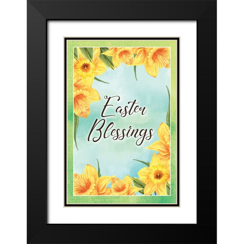 Easter Blessings Black Modern Wood Framed Art Print with Double Matting by ND Art