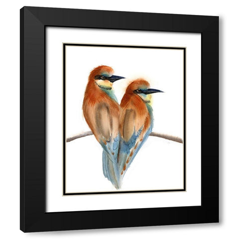 Black Beaks Black Modern Wood Framed Art Print with Double Matting by Shefranov, Olga