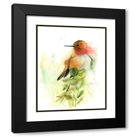 Pretty Bird Black Modern Wood Framed Art Print with Double Matting by Shefranov, Olga