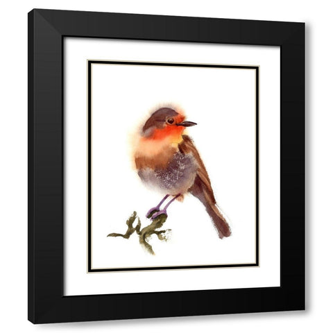 Sunset Bird Black Modern Wood Framed Art Print with Double Matting by Shefranov, Olga