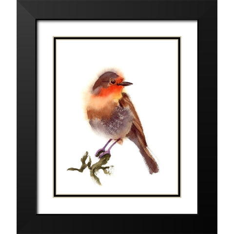 Sunset Bird Black Modern Wood Framed Art Print with Double Matting by Shefranov, Olga