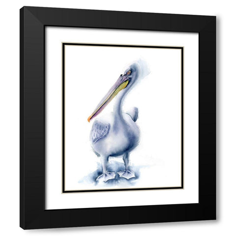 Pelican Blue Black Modern Wood Framed Art Print with Double Matting by Shefranov, Olga