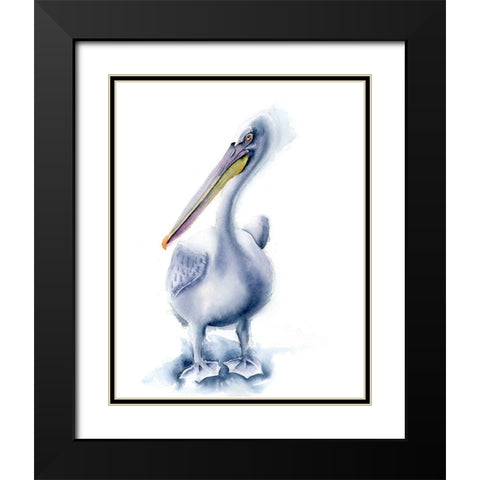 Pelican Blue Black Modern Wood Framed Art Print with Double Matting by Shefranov, Olga