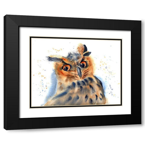 Oh really? Black Modern Wood Framed Art Print with Double Matting by Shefranov, Olga