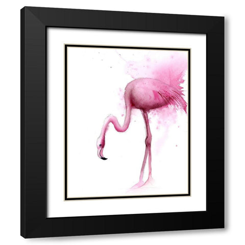 Flamingo II Black Modern Wood Framed Art Print with Double Matting by Shefranov, Olga