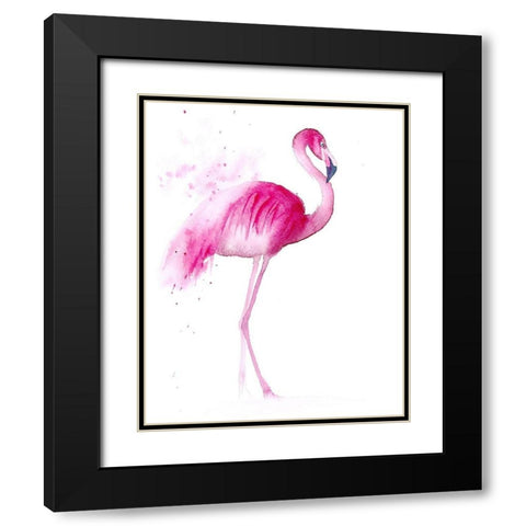 Flamingo III Black Modern Wood Framed Art Print with Double Matting by Shefranov, Olga