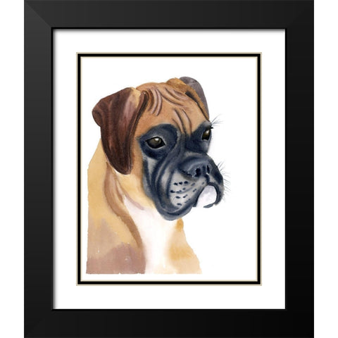 Boxer Babe Black Modern Wood Framed Art Print with Double Matting by Shefranov, Olga