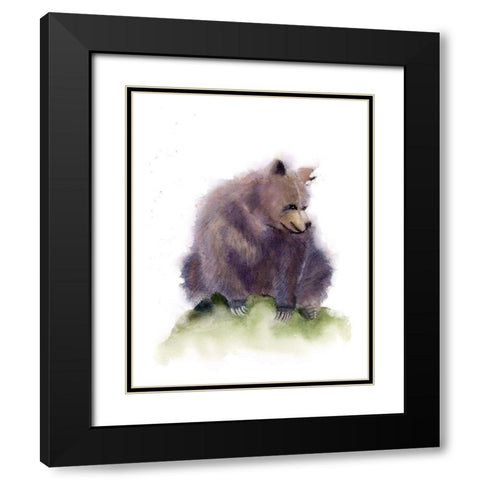 Bear Black Modern Wood Framed Art Print with Double Matting by Shefranov, Olga