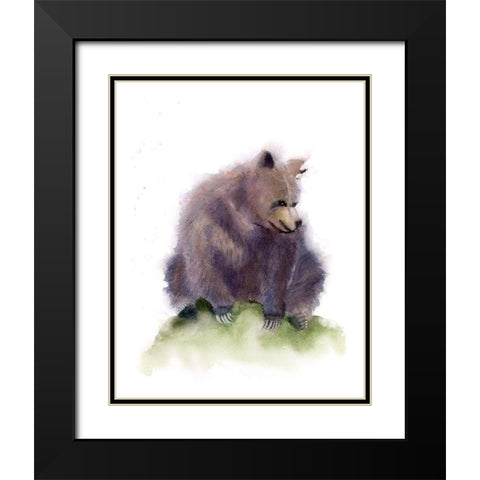 Bear Black Modern Wood Framed Art Print with Double Matting by Shefranov, Olga