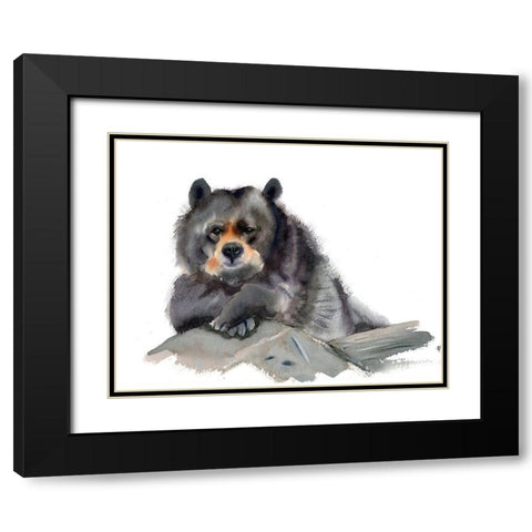 Bear III Black Modern Wood Framed Art Print with Double Matting by Shefranov, Olga