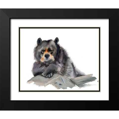 Bear III Black Modern Wood Framed Art Print with Double Matting by Shefranov, Olga