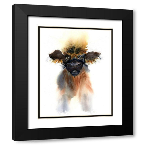 Calf Black Modern Wood Framed Art Print with Double Matting by Shefranov, Olga