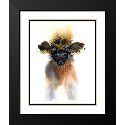 Calf Black Modern Wood Framed Art Print with Double Matting by Shefranov, Olga