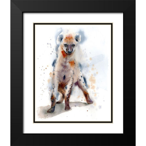 Hyena Black Modern Wood Framed Art Print with Double Matting by Shefranov, Olga
