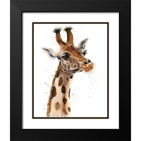 Giraffe III Black Modern Wood Framed Art Print with Double Matting by Shefranov, Olga