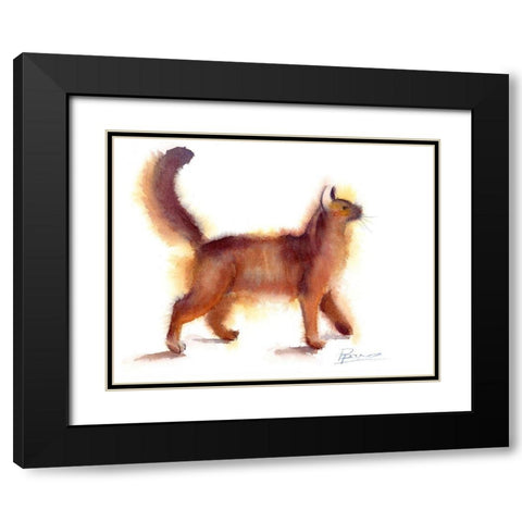 Cat Black Modern Wood Framed Art Print with Double Matting by Shefranov, Olga