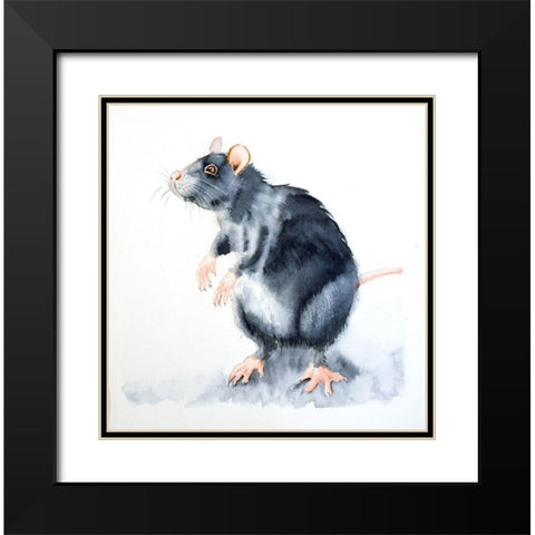 Rat II Black Modern Wood Framed Art Print with Double Matting by Shefranov, Olga