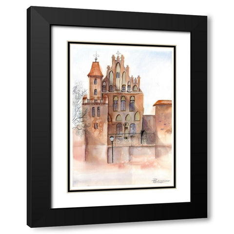 Castle Black Modern Wood Framed Art Print with Double Matting by Shefranov, Olga